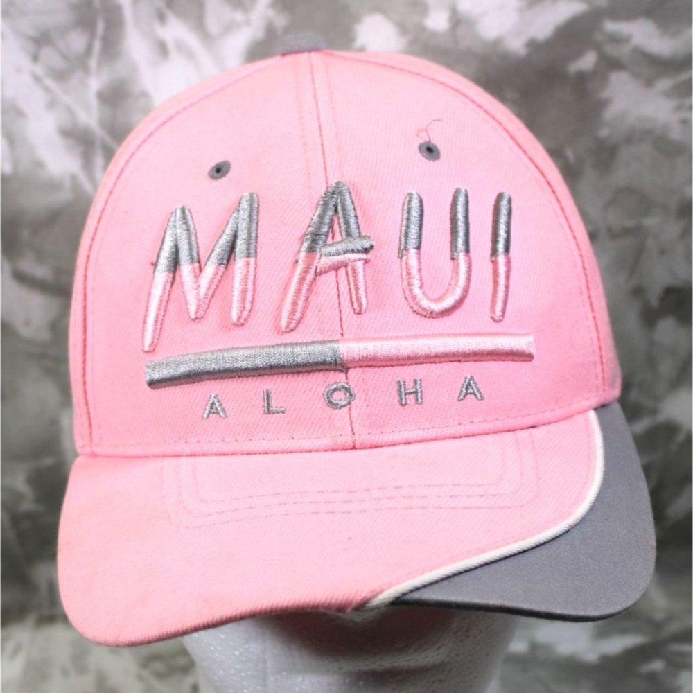 Chelona Maui Aloha 2 tone Pink Grey Hat Ball StrapBack Cap